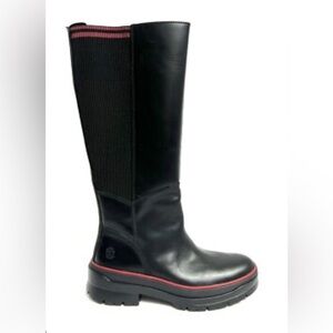 Timberland Malynn Black and Red Leather Boots